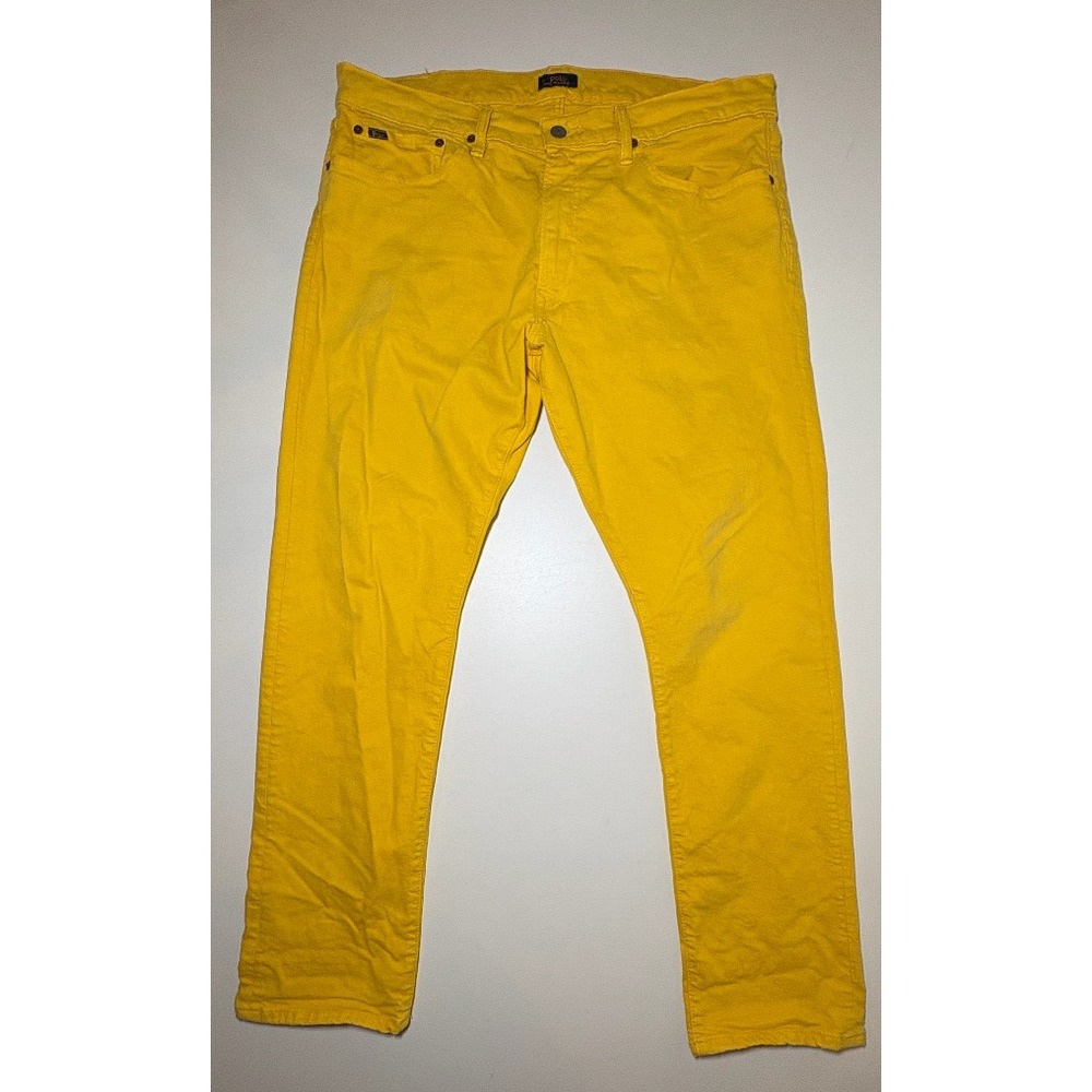 Ralph Lauren Polo Men's Yellow Denim Pants | Sullivan Slim | 36 X 30
